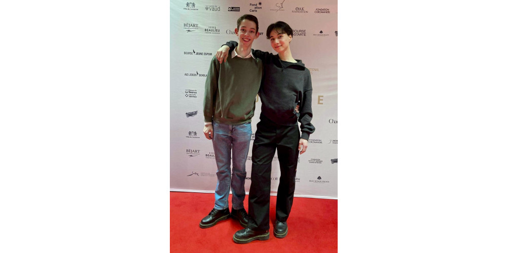 Prix de Lausanne 2024. Simon Boley (links) und Kyle Lippoth (rechts), Studierende der Ballett-Akademie der HMTM